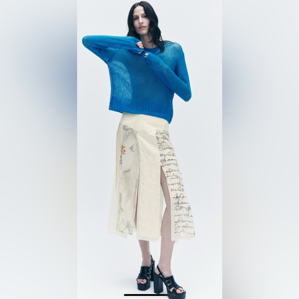 Zara patchwork midi skirt ZW collection